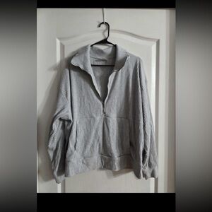Avia Women’s Grey Ribbed Quarter Zip Pullover Sz XXXL. D-1206